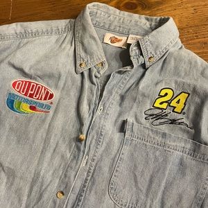 NASCAR vintage Jeff Gordon Jean Men’s XL Button Down Jean Shirt